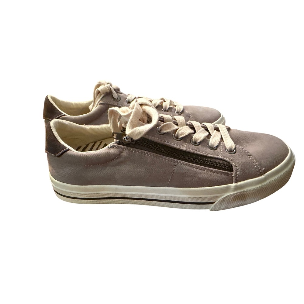 Taos Z-Soul Womens 8.5 Wide Gray Side Zip Sneakers easy on comfort Travel